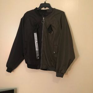 SHEIN Green and Black Bomber Jacket